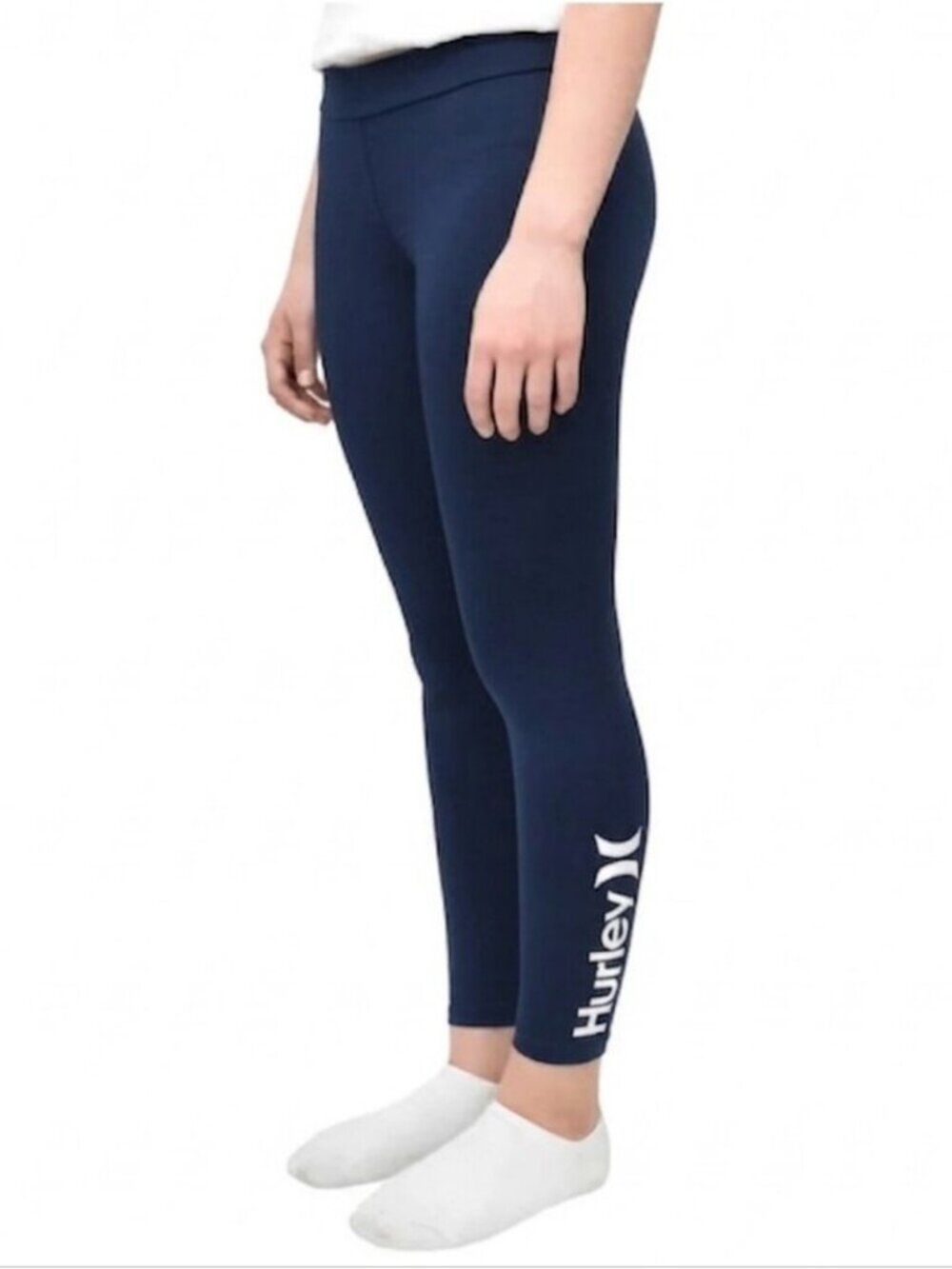 Hurley Girls Navy Athletic Leggings H20 Dri Moisture Wicking Size 10 12